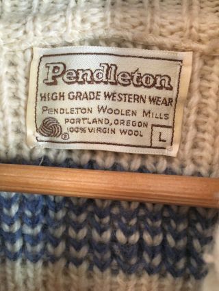 Pendleton Vintage The Big Lebowski Dude Cardigan Westerly Wool Sweater L 3
