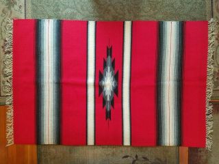 Vintage Hand - Made Ortega’s Chimayo Southwest Pattern Wool Rug 45 " X70 "