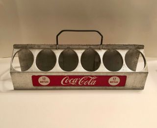 Vintage Coca Cola Soda 12 Bottle Aluminum Carrier Display Coke 2