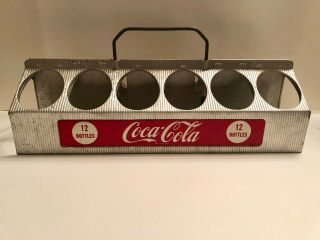 Vintage Coca Cola Soda 12 Bottle Aluminum Carrier Display Coke 4