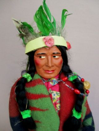 Vintage 16 " Skookum Bully Good Indian Chief Doll Paper Feet With Label