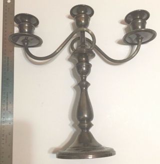 Sterling Silver Weighted 13 " 3 Light Candleabra Candlestick