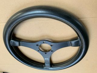 VINTAGE MOMO JACKIE STEWART PROTOTIPO LEATHER STEERING WHEEL 350MM 3