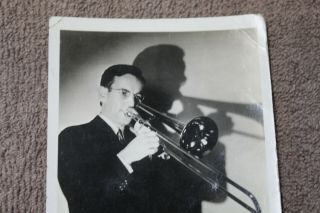 Pre to Early WW2 Era Photograph Card of Glenn Miller w/His Trombone 2
