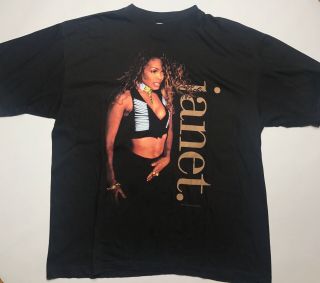 Vintage Janet Jackson World Tour 93 - 94 Concert T - Shirt Black Xl 90s