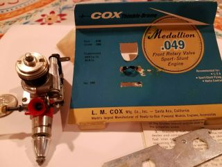 Vintage Cox Thimble Drome Medalliion.  049 Model Airplane Engine Nos