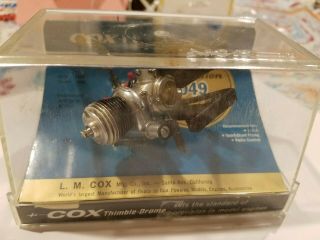 Vintage Cox Thimble Drome Medalliion.  049 model airplane engine NOS 3