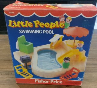 1986 Vintage Fisher Price Swimming Pool 2526 Complete