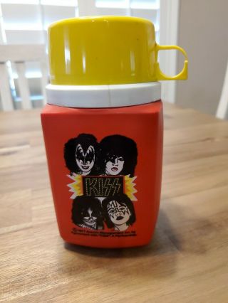 Kiss 1977 King Seeley Vintage Aucoin Lunchbox Thermos - Ace Peter Gene Paul