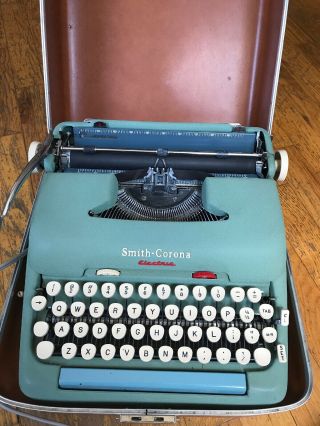 Vintage Smith Corona 5te Electric Typewriter Green 1950 