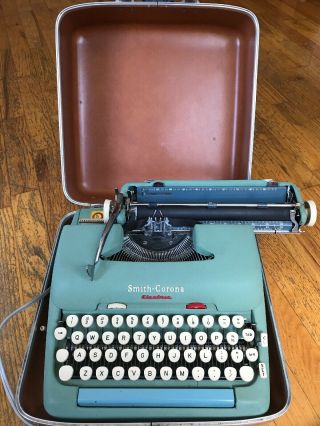 Vintage Smith Corona 5TE Electric Typewriter Green 1950 ' s 3