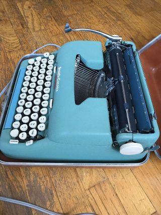 Vintage Smith Corona 5TE Electric Typewriter Green 1950 ' s 8