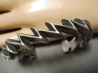 Rare Zig Zag Important Navajo Aaron Anderson Sterling Silver Bracelet