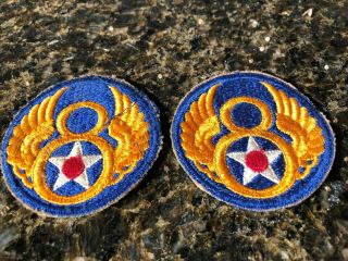 Wwii 8th Air Force Military Patch Blue Gold Wings White Star Red Center