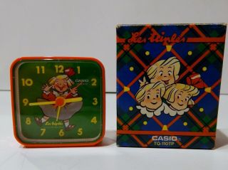 Vintage Casio Tq - 110tp Table Alarm Clock Watch Nos Les Triples