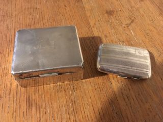 Silver Cigarette Box And A Solid Silver 1931 Cigarete Case