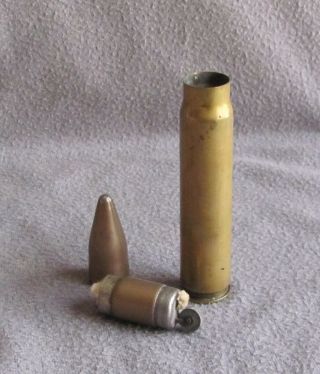 Trench Art Cigarette Lighter 1944 20 Mm Shell M21a1