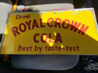 Rc Royal Crown Cola Pop Soda Sign Advertising Beverage Tin Drink Vintage