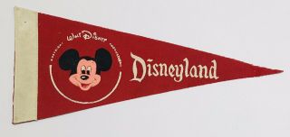 Vintage 1955 Disneyland Walt Disney Mini Pennant Rare