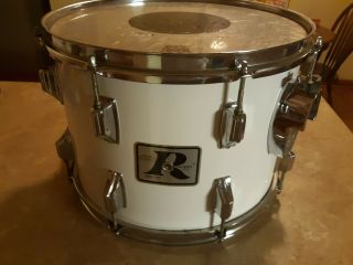 Vintage Rogers Big R 10x14 Tom Drum In White -