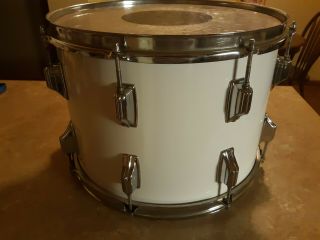 Vintage Rogers BIG R 10x14 Tom Drum in White - 4