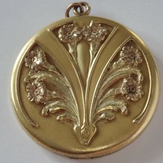 Big Antique Edwardian Gold Filled Flower Locket