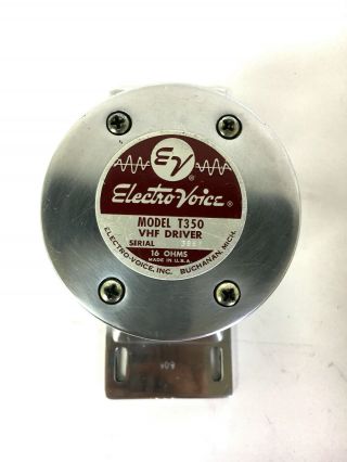 Vintage 1950 ' s Electro - Voice EV T350 16 - ohm Chrome Horn Tweeter Single 4