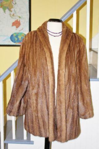 Glamorous True Vintage Autumn Haze Mink Fur Coat Swinger Style Women 