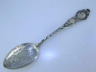 Sterling Souvenir Spoon LOYALTON CA Saw Mills - INDIAN handle 2