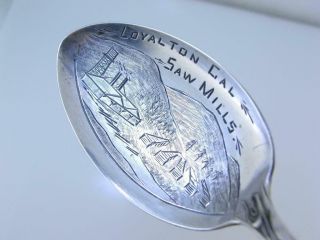Sterling Souvenir Spoon LOYALTON CA Saw Mills - INDIAN handle 4