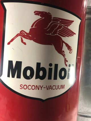 Vintage MobilOil Socony - Vacuum Trash Can 4