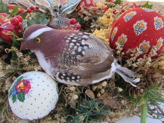 VTG PIERRE DEUX French Country Soleiado Fabric Bird Wreath 5