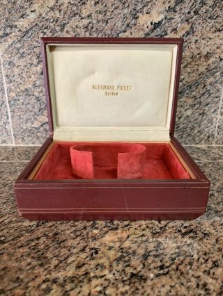RARE VINTAGE 60s Audemars Piguet Vintage Burgundy Red Watch Box Case Leather Set 12