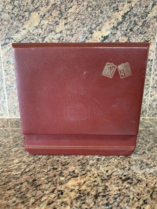 RARE VINTAGE 60s Audemars Piguet Vintage Burgundy Red Watch Box Case Leather Set 4