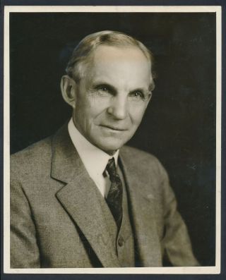 1934 Henry Ford,  " The Man Who Changed The World " Large Vintage Studio Photo