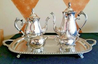 Ashburton Of Sheffield Vintage 5 Piece Silver Plated Tea Service
