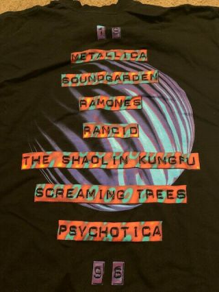 VINTAGE Lollapalooza 1996 T - Shirt size L Print Metallica,  Soundgarden 4