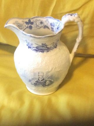 Rare Minton King William Iv & Queen Adelaide 1831 Coronation Blue Jug