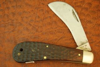 Vintage Case Xx Usa 10 Dot 1970 Jigged Wood Hawkbill Pruners Knife 61011 (4930)
