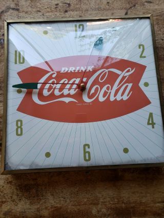 Vintage Coca - Cola Fishtail Electric Wall Clock Pam