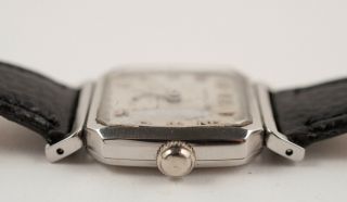 Vintage 1949 Hamilton 747 Men ' s Wristwatch Stainless Steel Square Octagon Case 5