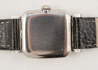 Vintage 1949 Hamilton 747 Men ' s Wristwatch Stainless Steel Square Octagon Case 6