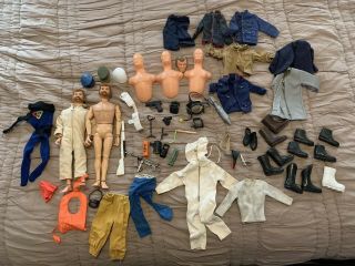 2 Vintage Gi Joe Action Figures 1960s With Accessories