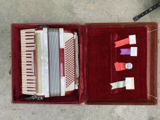 Vintage Scandalli Italy Accordion With Case