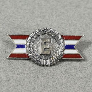 Vintage Ww Ii Army - Navy E Production Award Sterling Silver Pin/broach - - 1043