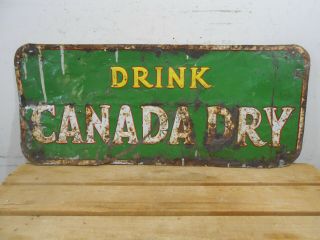 Vintage Canada Dry Cola 29 " X 12 " Soda Pop Store Tin Sign