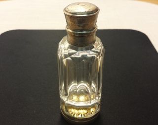 Antique French Silver & Crystal Combination Scent Bottle & Vinaigrette - C.  1840