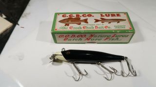 Creek Chub Bait Co C.  C.  B.  Co Boxed Black White Lure Glass Eyes