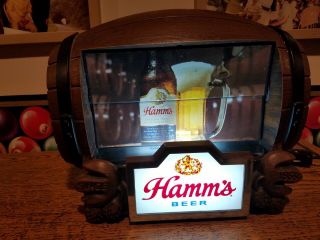 Vintage Hamm ' s Beer Barrel (Flip Motion - 8 Scenes) Lighted Sign 4