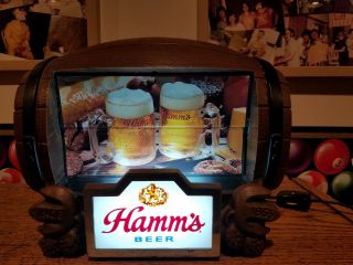 Vintage Hamm ' s Beer Barrel (Flip Motion - 8 Scenes) Lighted Sign 5